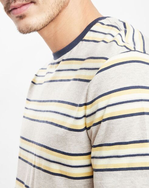 T-Shirt Bim Slaka Bim rayures beige/jaune