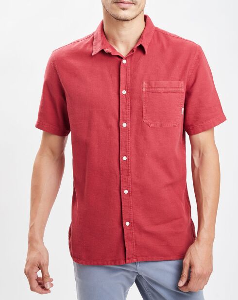 Chemise droite Time Box rouge foncé