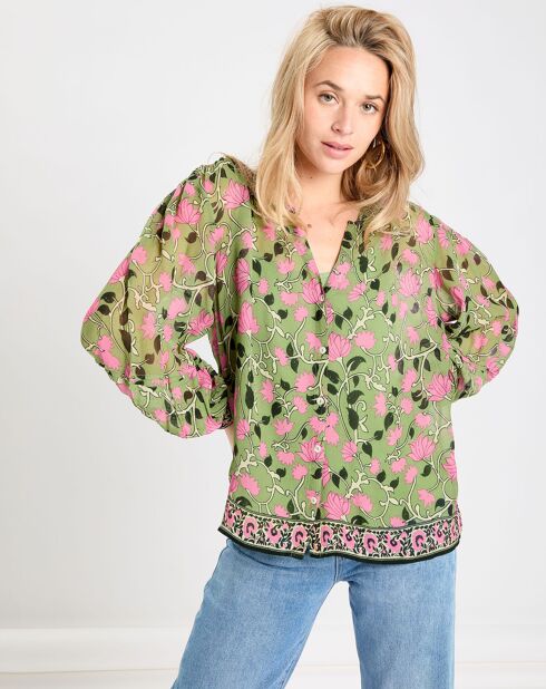 Camisa Theoxane Frieze