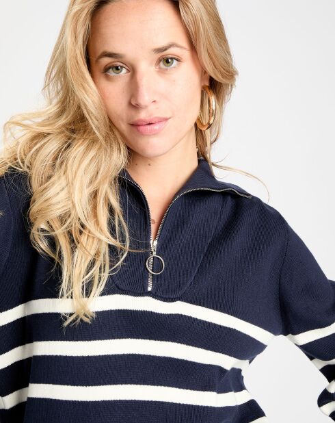 Pull Nira marine/écru