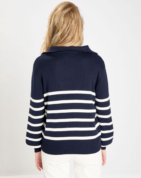 Pull Nira marine/écru