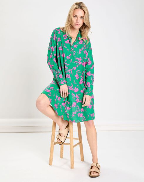 Robe Kari vert/fuschia