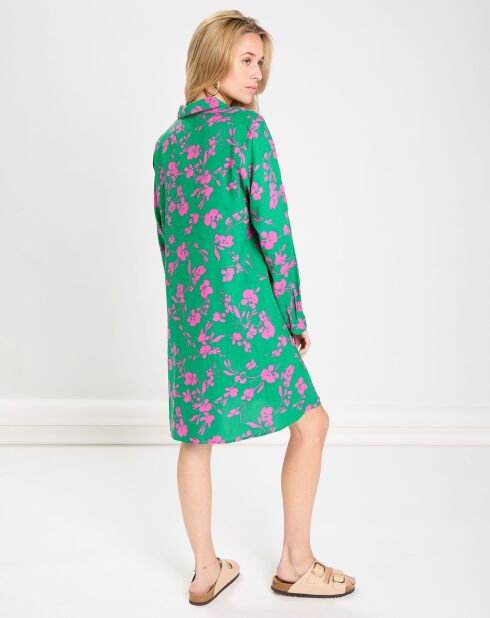 Robe Kari vert/fuschia