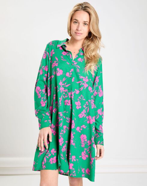 Robe Kari vert/fuschia