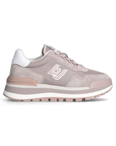 Sneakers en Cuir Angèle rose pâle