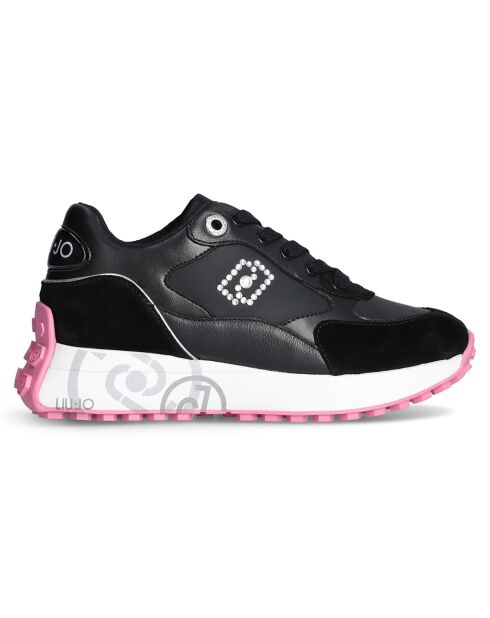 Sneakers en Cuir Chiara noir/blanc/rose