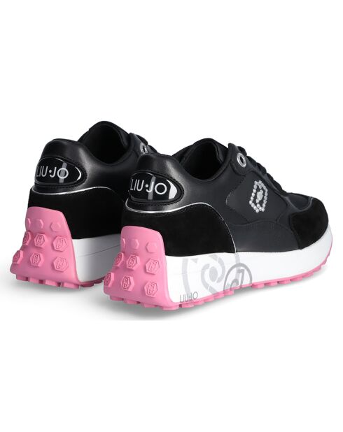 Sneakers en Cuir Chiara noir/blanc/rose