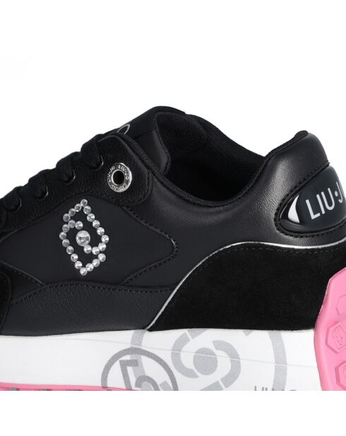 Sneakers en Cuir Chiara noir/blanc/rose