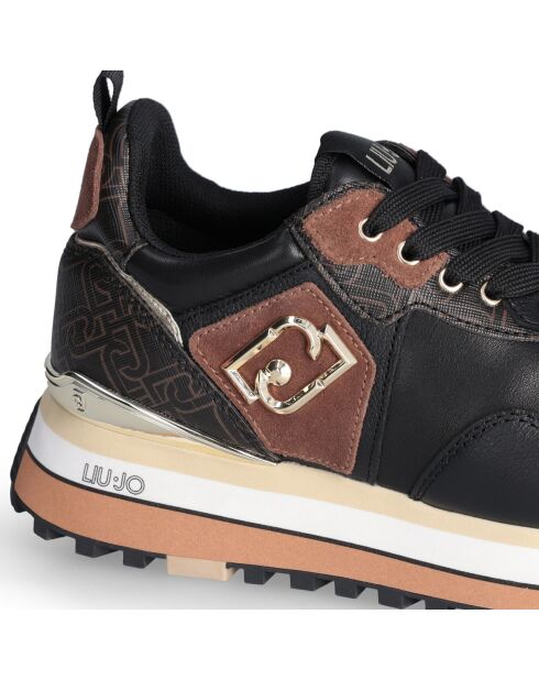 Sneakers en Cuir Mahaut noir/marron