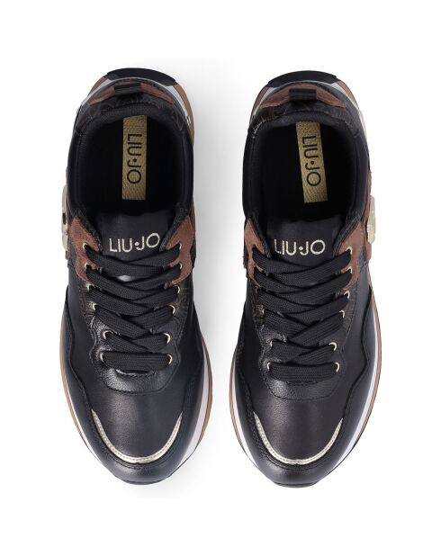 Sneakers en Cuir Mahaut noir/marron