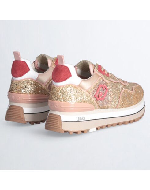 Sneakers Marion strass doré/rose