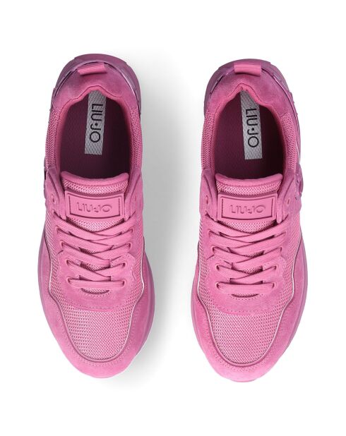 Sneakers en Velours de cuir Calia roses