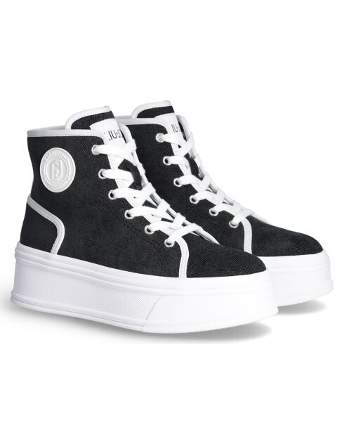 Sneakers Maora noir/blanc - Talon 5 cm