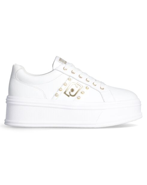 Sneakers en Cuir Marine blanches