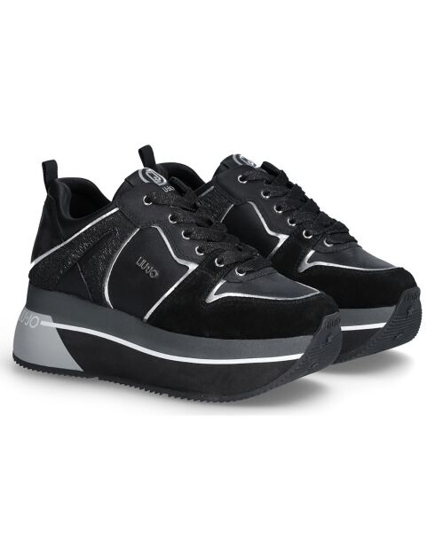 Sneakers en Velours de cuir Iris noires