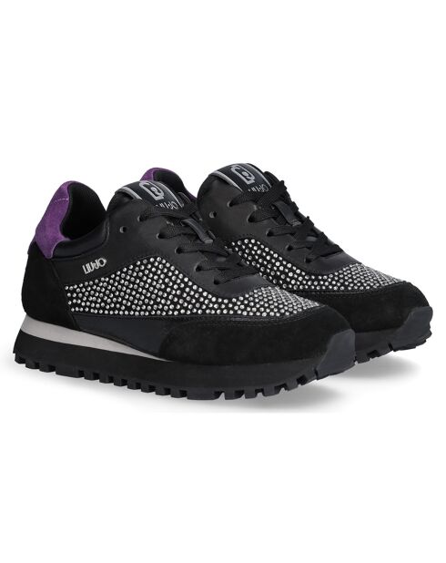 Sneakers en Cuir Lila noir/violet