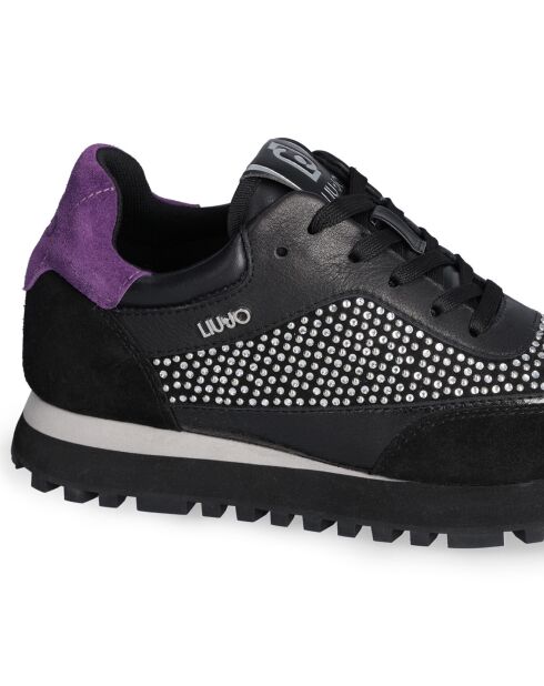 Sneakers en Cuir Lila noir/violet