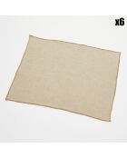 6 manteles individuales de lino lavado natural - 35x45 cm