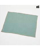 6 manteles individuales de lino lavado color jade - 35x45 cm