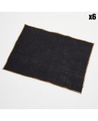 6 tovagliette nere in lino lavato - 35x45 cm