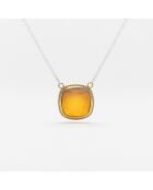 Collier en Argent, Laiton & Citrine brandy zirconium