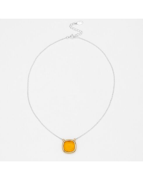 Collier en Argent, Laiton & Citrine brandy zirconium