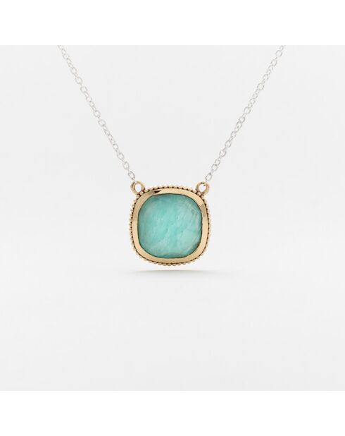 Collier en Argent, Laiton & Amazonite