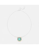Collier en Argent, Laiton & Amazonite