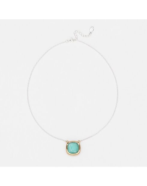 Collier en Argent, Laiton & Amazonite