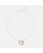 Collier en Argent, Laiton & Pierre de Lune blanche