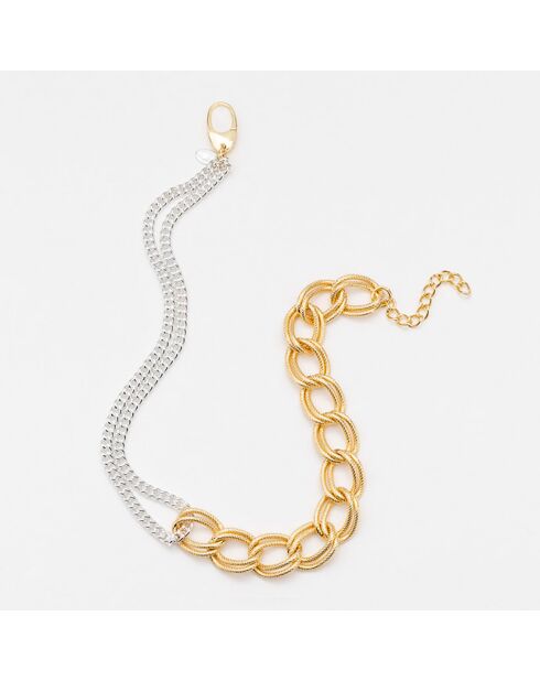 Halskette aus Silber und vergoldetem Messing