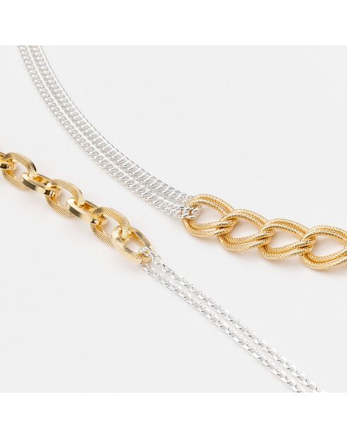Halskette aus Silber und vergoldetem Messing