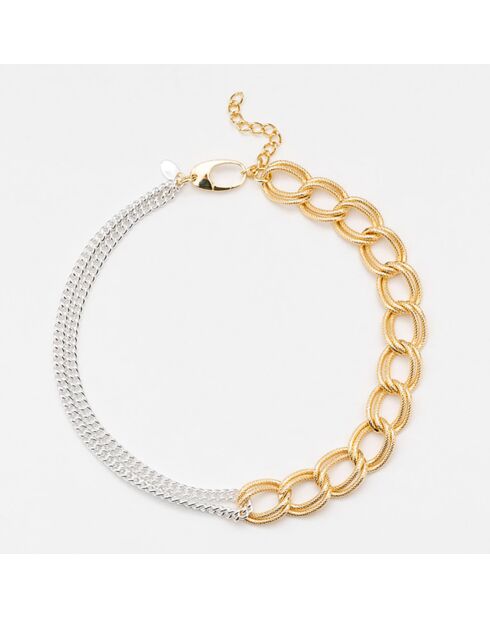 Halskette aus Silber und vergoldetem Messing