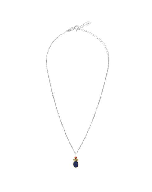 Collier en Argent, Laiton & Lapis bleu