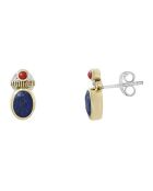 Boucles d'oreilles en Argent, Laiton & Lapis bleu