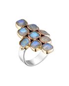 Bague en Argent, Laiton & Labradorite
