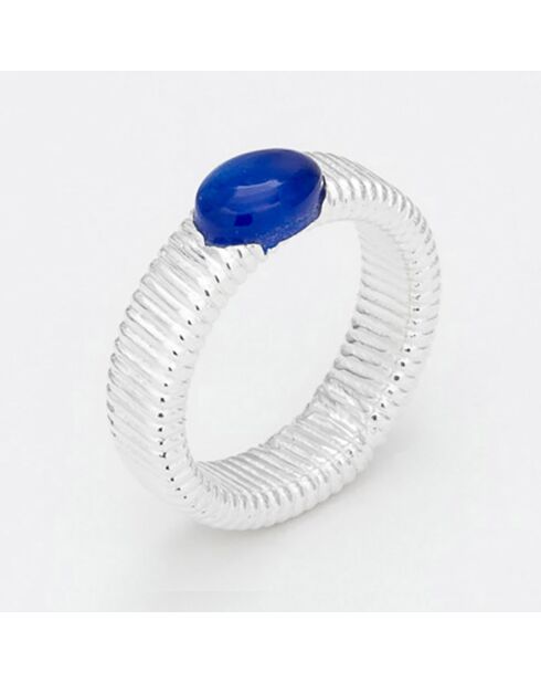 Bague en Argent & Jade bleu