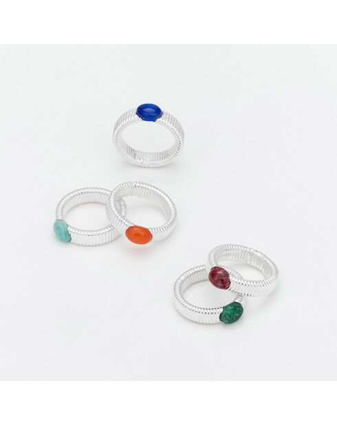 Bague en Argent & Jade bleu