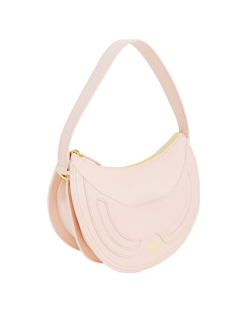 Sac porté épaule en Cuir Excellence nude - 25x16x9.5 cm