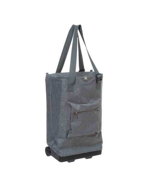 Sac shopping roulant 30L gris - 34x20.5x56 cm