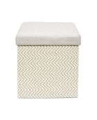 Coffre pouf pliable tressé gris/marron - 38x38x38 cm