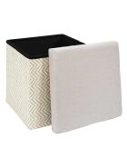 Coffre pouf pliable tressé gris/marron - 38x38x38 cm
