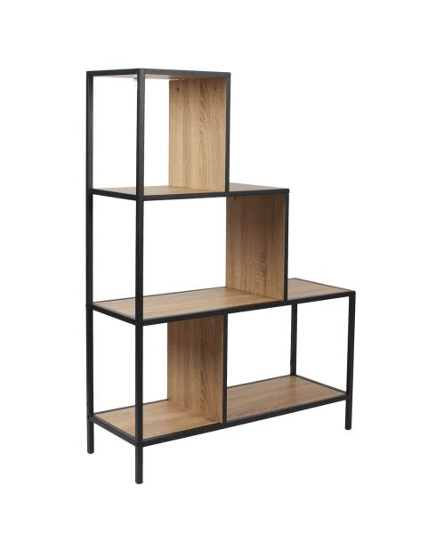 Etagère escalier Edison marron/noir - 80x112.4x30 cm