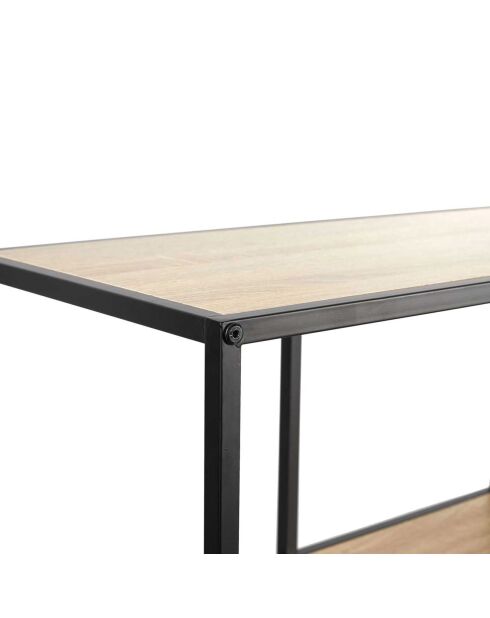 Rangement modulable 9 cases Loka marron/noir - 99x105.5x32 cm
