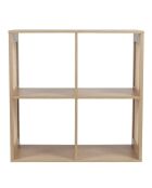 Rangement modulable 4 cases Bali marron - 66x66x32 cm