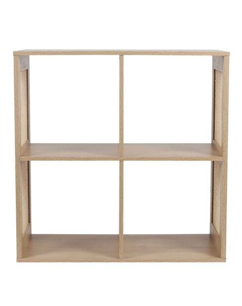 Rangement modulable 4 cases Bali marron - 66x66x32 cm