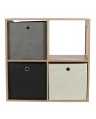 Rangement modulable 4 cases Bali marron - 66x66x32 cm