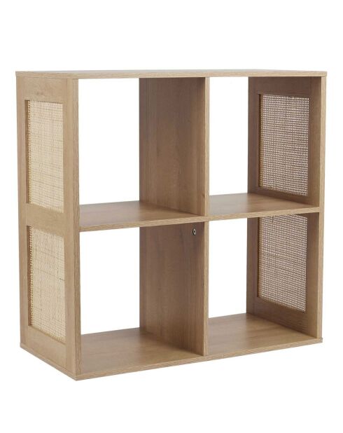 Rangement modulable 4 cases Bali marron - 66x66x32 cm
