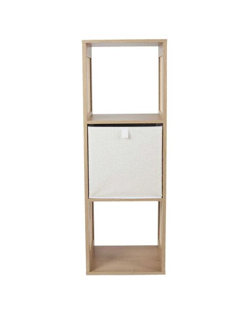 Rangement modulable 3 cases Bali marron - 34x99x32 cm