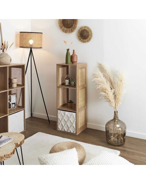 Rangement modulable 3 cases Bali marron - 34x99x32 cm
